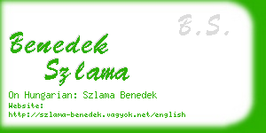 benedek szlama business card